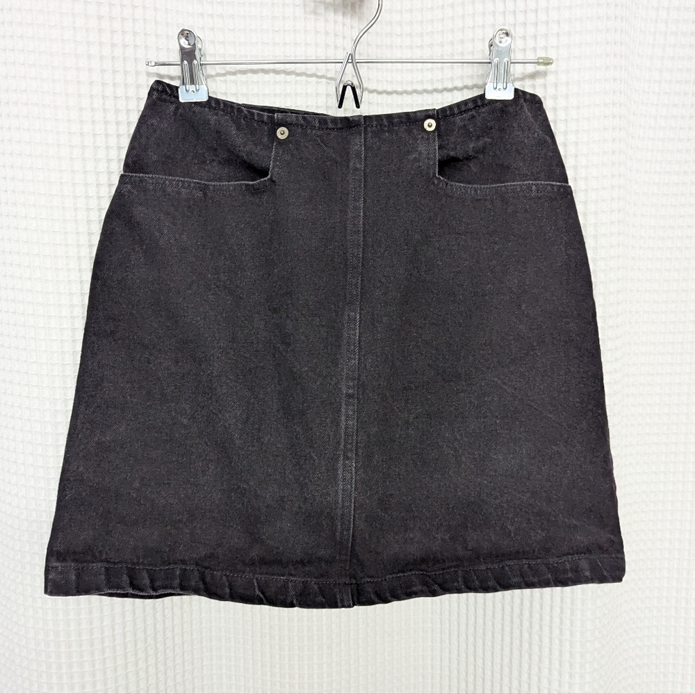 Black Denim Mini Skirt